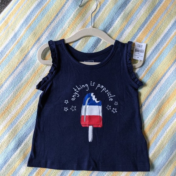 🌟🆕 New GAP Toddler Girl 'Anything is Popsicle' tank 2T - Picture 1 of 7